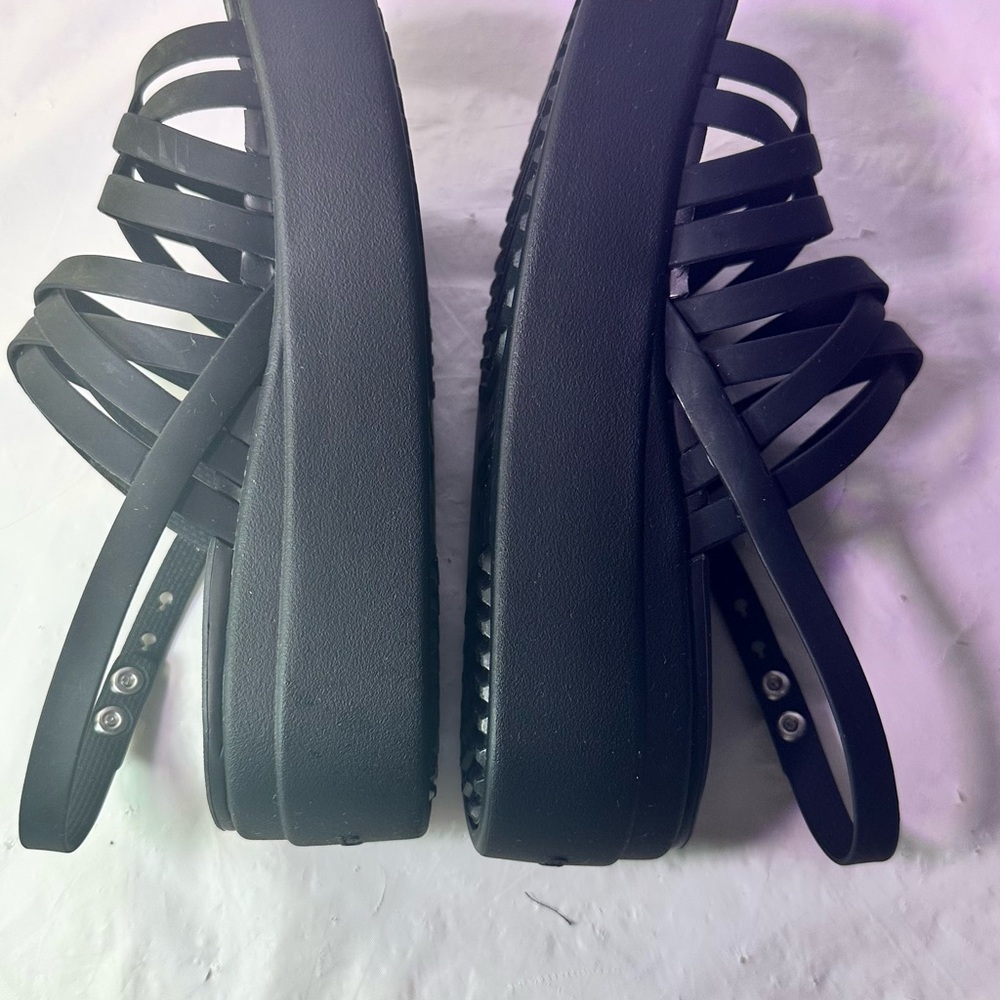 CROCS Women's Black Strappy Platform Sandal - Picture 8 of 9